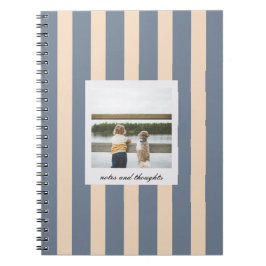 Cuaderno Rayas azules anchas foto y texto personalizados