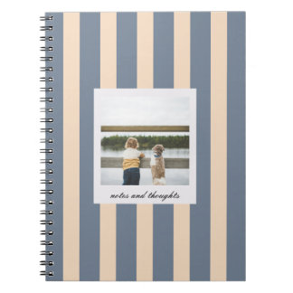 Cuaderno Rayas azules anchas foto y texto personalizados