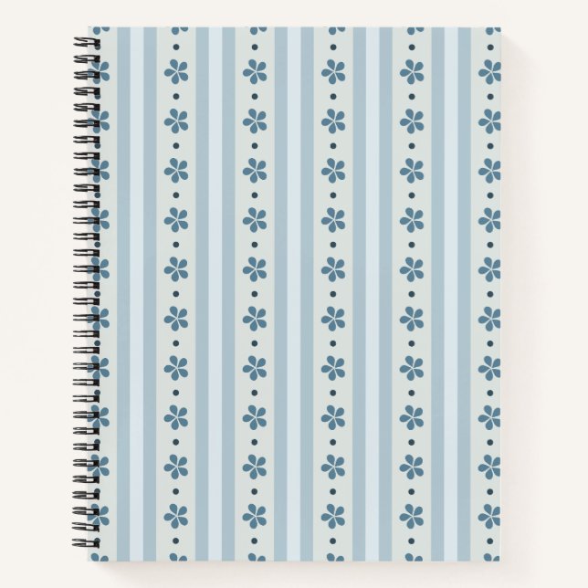 Cuaderno Rayas Azules Claras y Flores (Anverso)