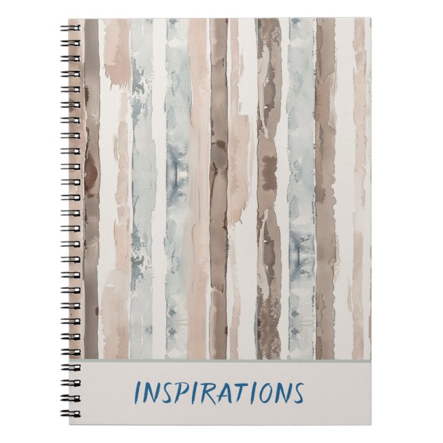 Cuaderno Rayas Azules Pálidas Marrón Crema (Frente)