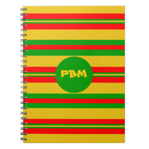 Cuaderno Rayas Benín Amarillas, Rojas y Verdes