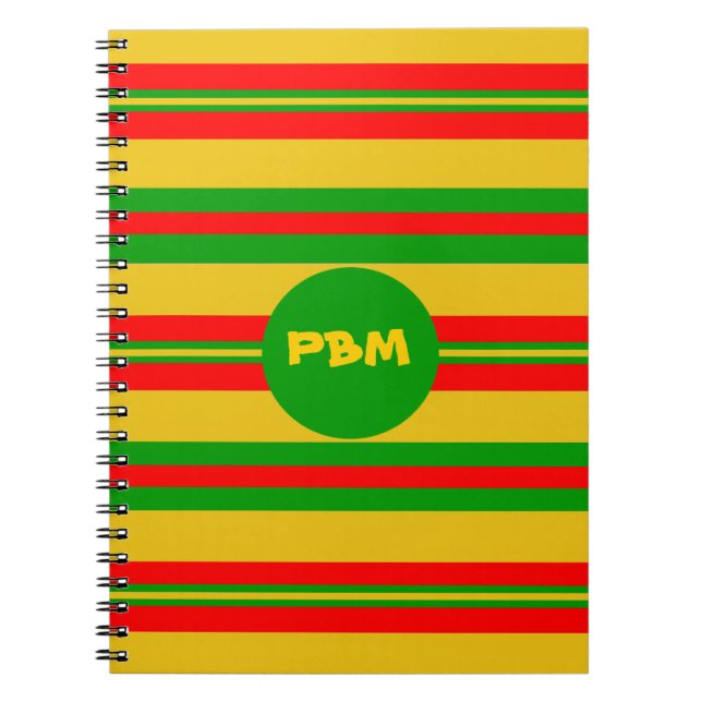 Cuaderno Rayas Benín Amarillas, Rojas y Verdes (Frente)