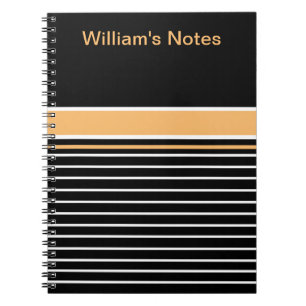 Cuaderno Rayas blancas amarillas negras personalizadas
