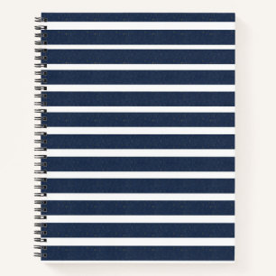 Cuaderno Rayas Blancas Azul Marino