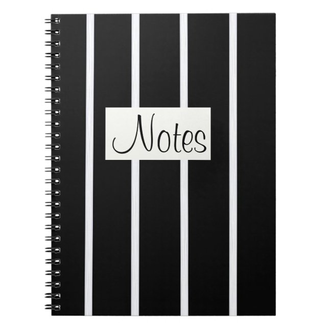 Cuaderno Rayas blancas pintadas sobre negro (Frente)
