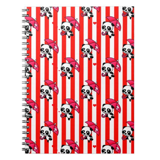 Cuaderno Rayas blancas rojas (Frente)