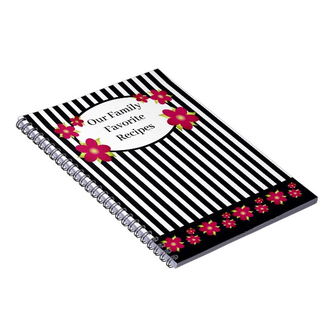 Cuaderno Rayas blancas y negras divertidas muchacha (Lado Derecho)