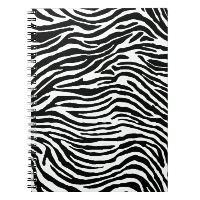 Cuaderno rayas blancos y negros de la cebra (Frente)