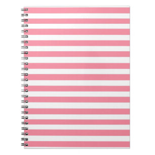 Cuaderno Rayas blandas de color rosa y blanco