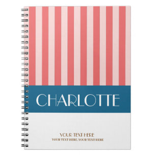 Cuaderno Rayas Coloridas Elegantes Personalizadas con Monog