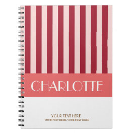 Cuaderno Rayas Coloridas Elegantes Personalizadas Monograma