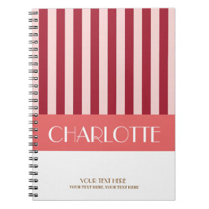 Cuaderno Rayas Coloridas Personalizadas Monogramadas
