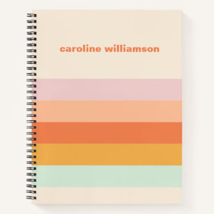 Cuaderno Rayas Coloridas Personalizadas Retro Caramelo Past