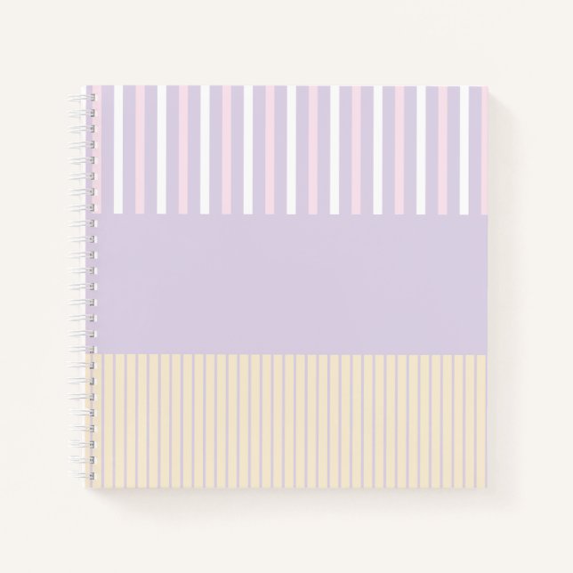 Cuaderno Rayas Colour Pop - Rosa Pastel, Amarillo y Morado (Anverso)