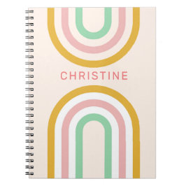 Cuaderno Rayas con arco retro Pastel Rosa Mínimo