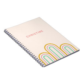 Cuaderno Rayas con arco retro Pastel Rosa Mínimo