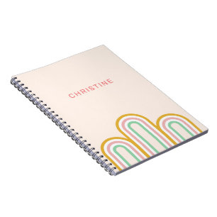 Cuaderno Rayas con arco retro Pastel Rosa Mínimo