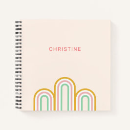 Cuaderno Rayas con arco retro Pastel Rosa Mínimo