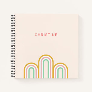 Cuaderno Rayas con arco retro Pastel Rosa Mínimo