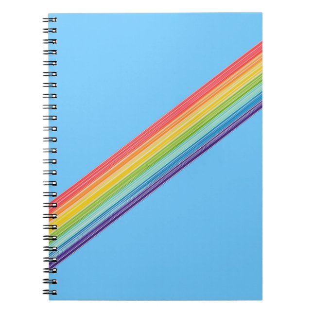 Cuaderno Rayas de arco iris diagonales (Frente)
