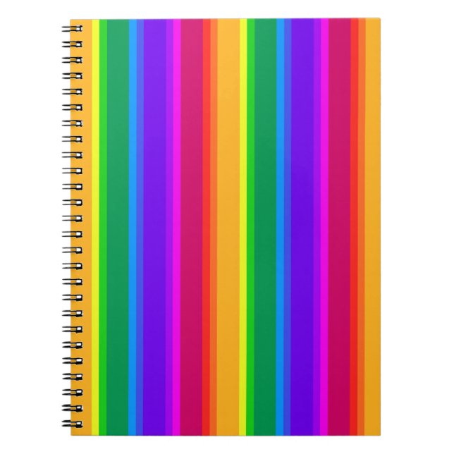Cuaderno Rayas de arco iris irregulares (Frente)