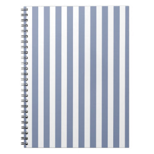 Cuaderno Rayas de caramelo azul gris y blanco