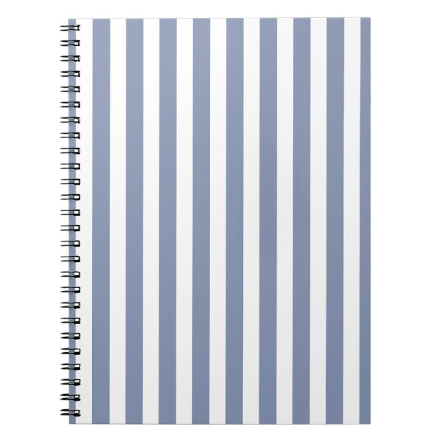 Cuaderno Rayas de caramelo azul gris y blanco (Frente)