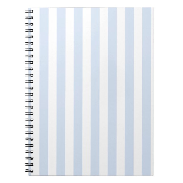 Cuaderno Rayas de caramelo azul pálido y blanco (Frente)