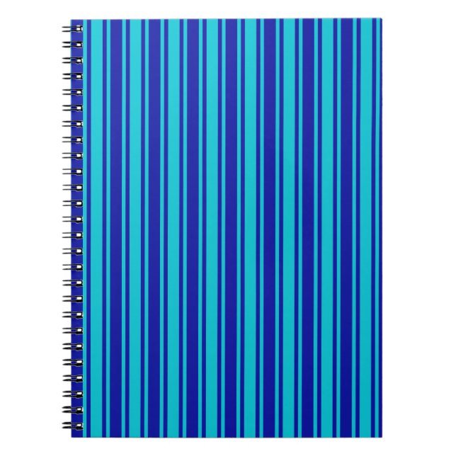Cuaderno Rayas de caramelo azul turquesa (Frente)