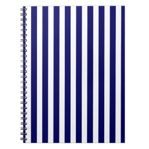 Cuaderno Rayas de caramelo azul y blanco de la marina