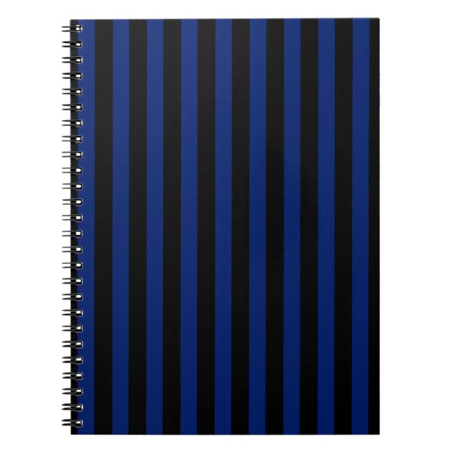 Cuaderno Rayas de caramelo azul y negro (Frente)