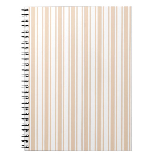 Cuaderno Rayas de caramelo beige y blanco (Frente)