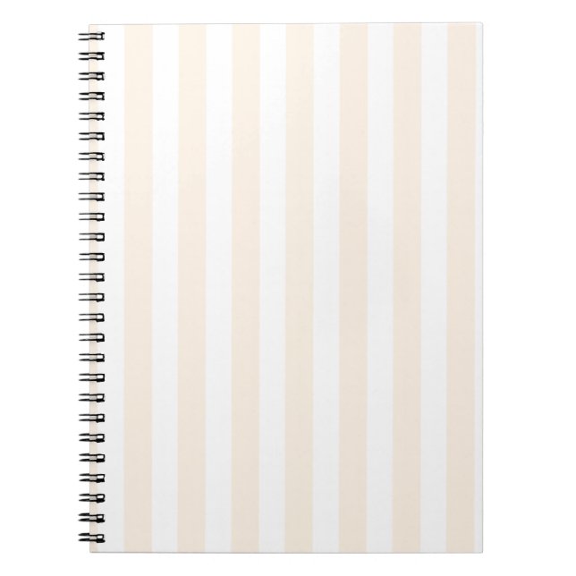Cuaderno Rayas de caramelo beige y blanco (Frente)