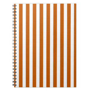 Cuaderno Rayas de caramelo blanco y naranja quemado