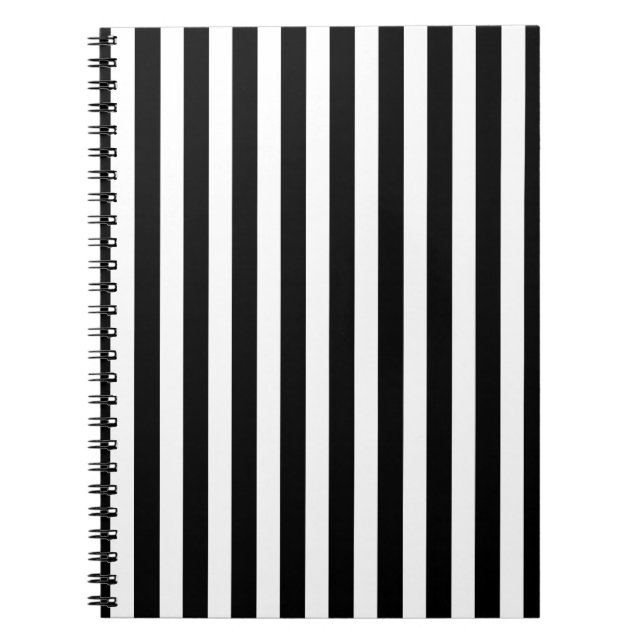 Cuaderno Rayas de caramelo blanco y negro (Frente)