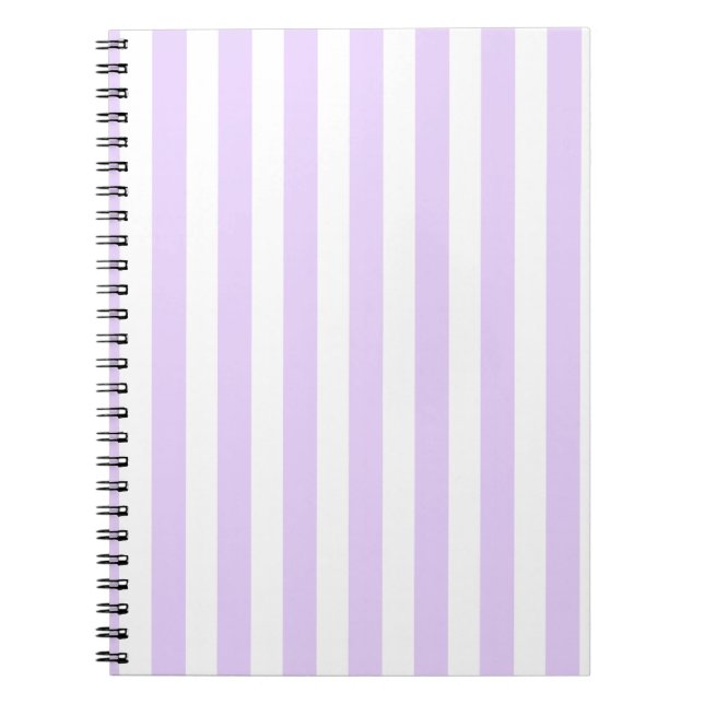Cuaderno Rayas de caramelo blanco y púrpura (Frente)