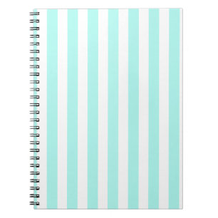 Cuaderno Rayas de caramelo blanco y turquesa