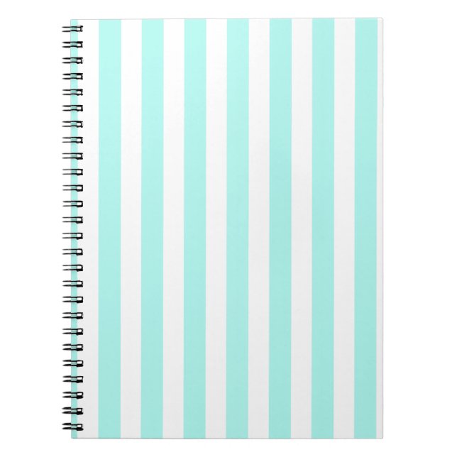 Cuaderno Rayas de caramelo blanco y turquesa (Frente)