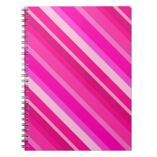 Cuaderno Rayas de caramelo en capas - rosa y fucsia