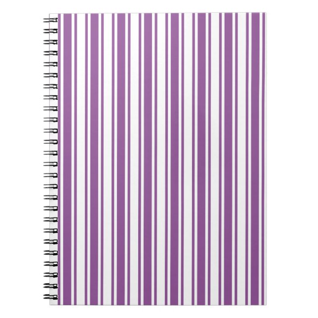 Cuaderno Rayas de caramelo morado y blanco (Frente)