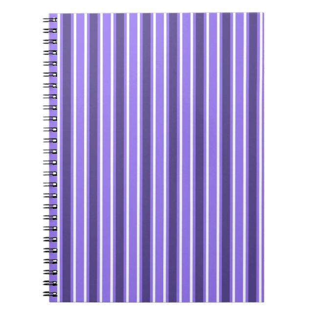 Cuaderno Rayas de caramelo morado y blanco (Frente)
