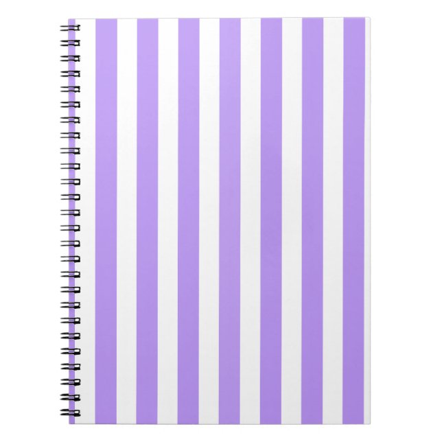 Cuaderno Rayas de caramelo morado y blanco (Frente)