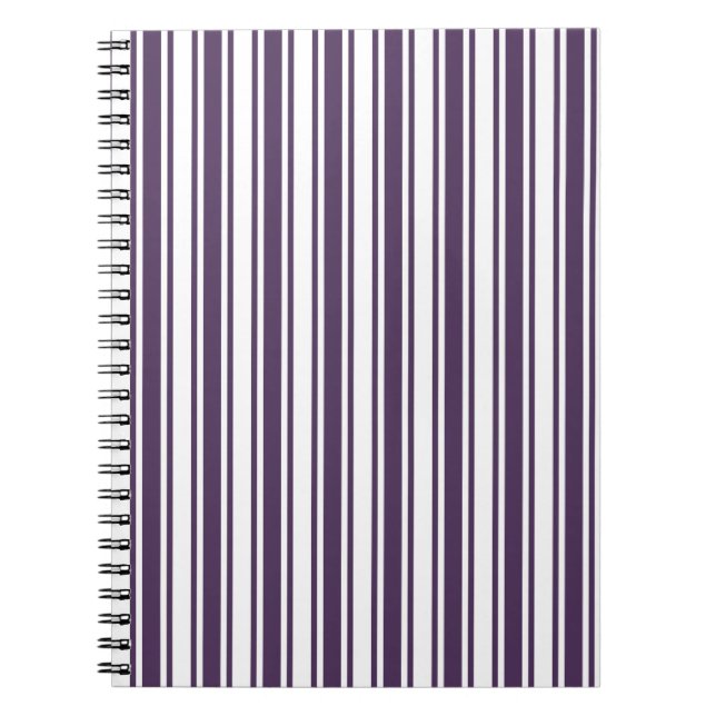 Cuaderno Rayas de caramelo morado y blanco oscuro (Frente)