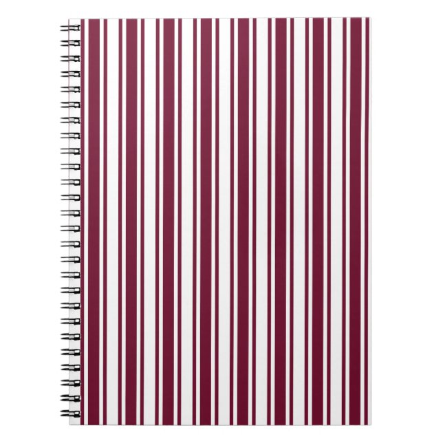 Cuaderno Rayas de caramelo rojo y blanco de Borgoña (Frente)