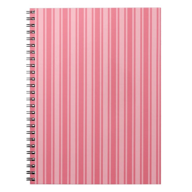 Cuaderno Rayas de caramelo rosa coral (Frente)