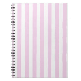 Cuaderno Rayas de caramelo rosa pálido y blanco