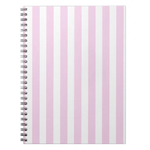Cuaderno Rayas de caramelo rosa pálido y blanco