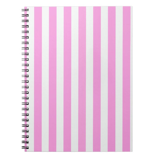 Cuaderno Rayas de caramelo rosa y blanco (Frente)