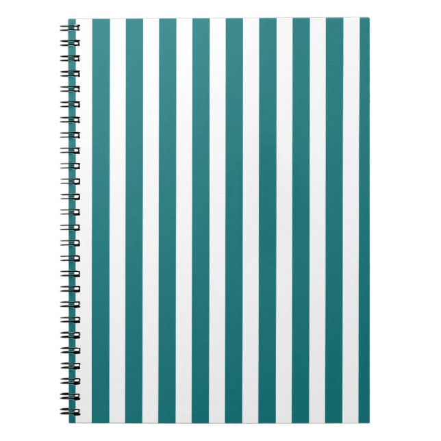Cuaderno rayas de caramelo verde azuladas y blancas (Frente)