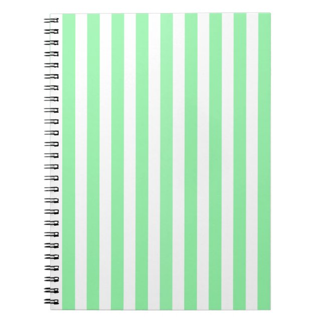 Cuaderno Rayas de caramelo verde claro (Frente)